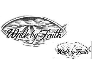 Jesus Fish Tattoo Religious & Spiritual tattoo | HAF-00188