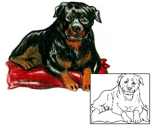 Picture of Comfortable Rottweiler Tattoo