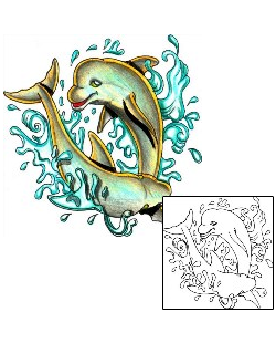 Dolphin Tattoo Marine Life tattoo | HGF-00394