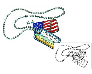 Patriotic Tattoo John 3:16 Dog Tag Tattoo