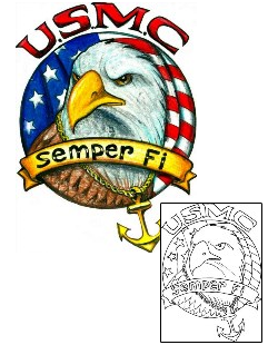 Picture of Semper Fi Eagle Tattoo