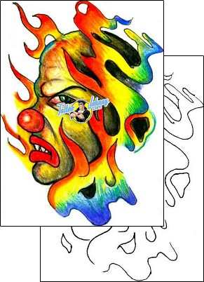 Fire – Flames Tattoo clown-tattoos-hector-guma-hgf-00640