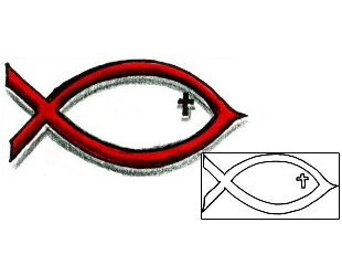 Jesus Fish Tattoo Religious & Spiritual tattoo | HGF-00814
