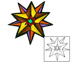 Nautical Star Tattoo Astronomy tattoo | HGF-00850