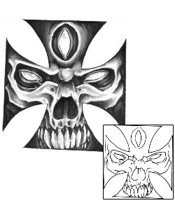 Picture of Iron Cross Skull Tattoo