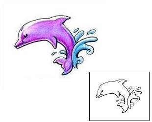 Dolphin Tattoo Marine Life tattoo | HSF-00165