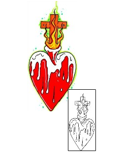 Sacred Heart Tattoo Religious & Spiritual tattoo | HVF-00152