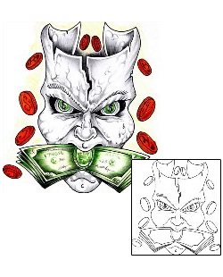 Comedy Tragedy Mask Tattoo HVF-00288