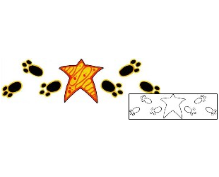 Paw Print Tattoo Specific Body Parts tattoo | HVF-00352