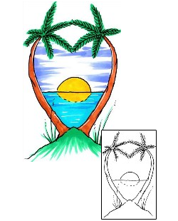 Palm Tree Tattoo Heart Paradise Tattoo