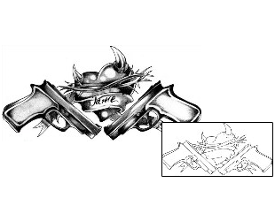 Gun Tattoo Miscellaneous tattoo | HVF-00725