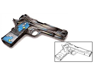 Gun Tattoo HVF-00726