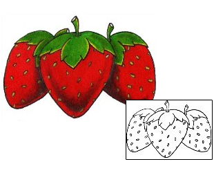 Strawberry Tattoo For Women tattoo | IAF-00023