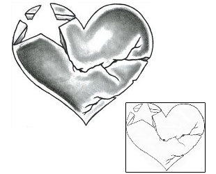 Broken Heart Tattoo For Women tattoo | IAF-00050