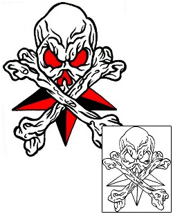 Crossbones Tattoo Horror tattoo | ICF-00062