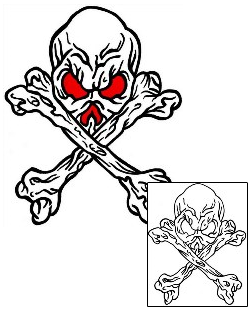 Crossbones Tattoo Horror tattoo | ICF-00069