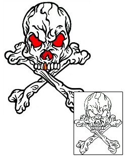 Crossbones Tattoo Horror tattoo | ICF-00078