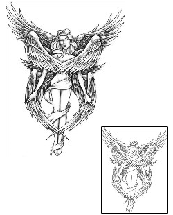 Angel Tattoo Religious & Spiritual tattoo | J0F-00023
