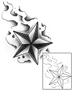 Nautical Star Tattoo Astronomy tattoo | J0F-00096