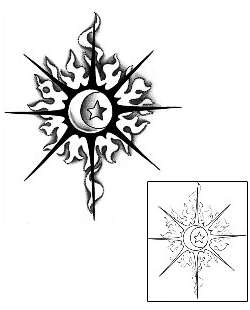 Fire – Flames Tattoo Astronomy tattoo | J0F-00174