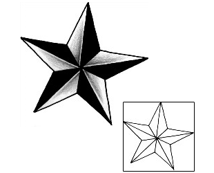 Nautical Star Tattoo Astronomy tattoo | J0F-00180
