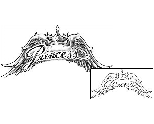 Lettering Tattoo Princess Wings Tattoo