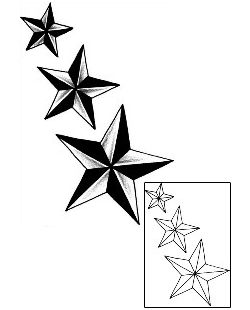 Nautical Star Tattoo Astronomy tattoo | J0F-00200