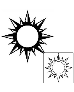 Sun Tattoo Tattoo Styles tattoo | J1F-00385