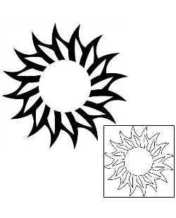 Sun Tattoo Tattoo Styles tattoo | J1F-00619