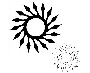 Sun Tattoo Tattoo Styles tattoo | J1F-01556