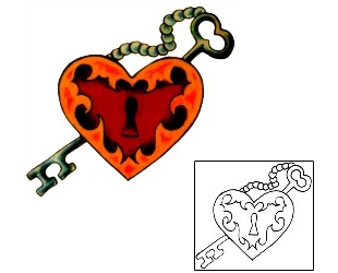 Lock & Key Tattoo Miscellaneous tattoo | J3F-00019