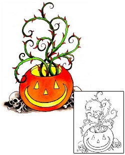 Pumpkin Tattoo Horror tattoo | J7F-00034