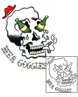 Funny Tattoo Beer Goggles Skull Tattoo