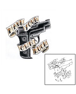 Gun Tattoo Miscellaneous tattoo | JAF-00042