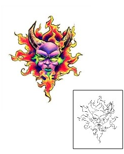 Evil Tattoo Flaming Demon Tattoo