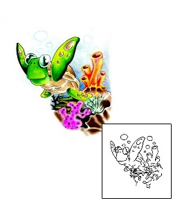 Turtle Tattoo Marine Life tattoo | JGF-00148