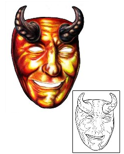 Comedy Tragedy Mask Tattoo Horror tattoo | JIF-00051