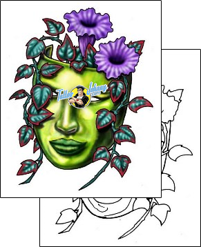 Mask Tattoo flower-tattoos-john-bergin-jif-00053