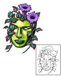 Mask Tattoo Plant Life tattoo | JIF-00053