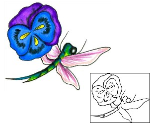 Dragonfly Tattoo Plant Life tattoo | JJF-00097