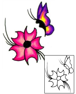 Butterfly Tattoo Plant Life tattoo | JJF-00132