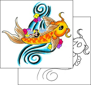 Fish Tattoo plant-life-flowers-tattoos-jennifer-james-jjf-00242