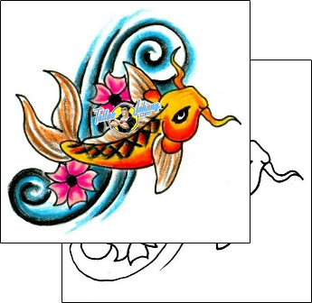 Fish Tattoo plant-life-flowers-tattoos-jennifer-james-jjf-00248