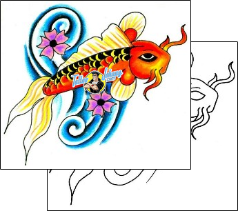Fish Tattoo plant-life-flowers-tattoos-jennifer-james-jjf-00256