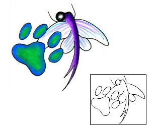 Paw Print Tattoo Insects tattoo | JJF-00303