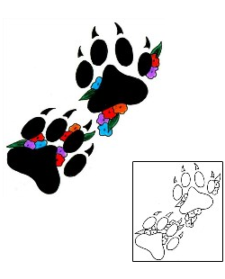 Paw Print Tattoo Plant Life tattoo | JJF-00305