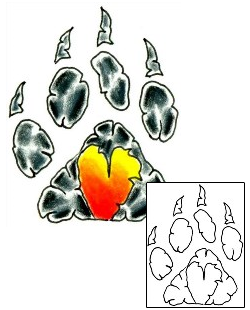 Paw Print Tattoo Specific Body Parts tattoo | JJF-00312