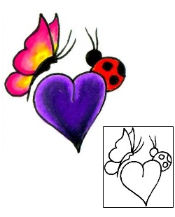 Heart Tattoo Insects tattoo | JJF-00313