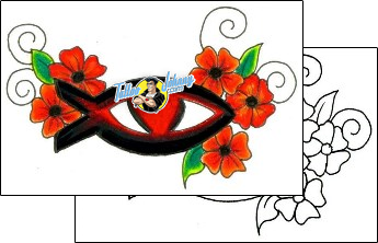 Flower Tattoo jesus-fish-tattoos-jennifer-james-jjf-00407