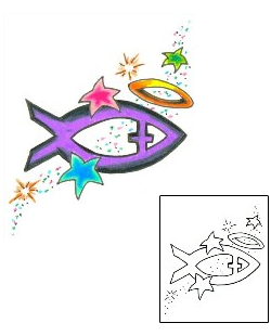 Jesus Fish Tattoo Religious & Spiritual tattoo | JJF-00408